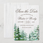 Invitation Arbre Rustique "Sauvez la Date" (Devant / Derrière)