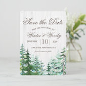 Invitation Arbre Rustique "Sauvez la Date" (Debout devant)