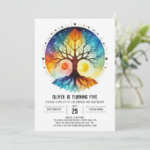 Invitation Arbre sacré de la vie Anniversaire (Debout devant)