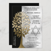 Invitation Arbre simple Bar Mitzvah (Devant / Derrière)