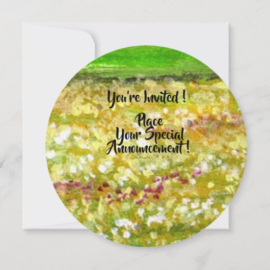 INVITATION ARBRE SOLITAIRE DANS UN CHAMP DE FLEURS JAUNES FÊT (Dos)