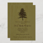 Invitation Arbre sur bois vert bois bois mariage douche nupti (Devant / Derrière)