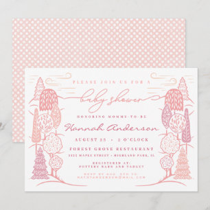 Invitation Arbre Top Baby shower Girl