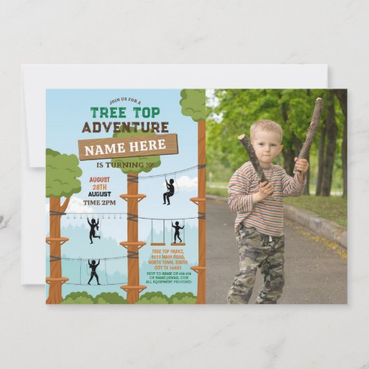 Invitation Arbre Top Birthday Adventure Park Photo en plein a (Devant)
