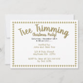 Invitation Arbre Trimming Christmas Party Gold/Polices blanch (Devant)