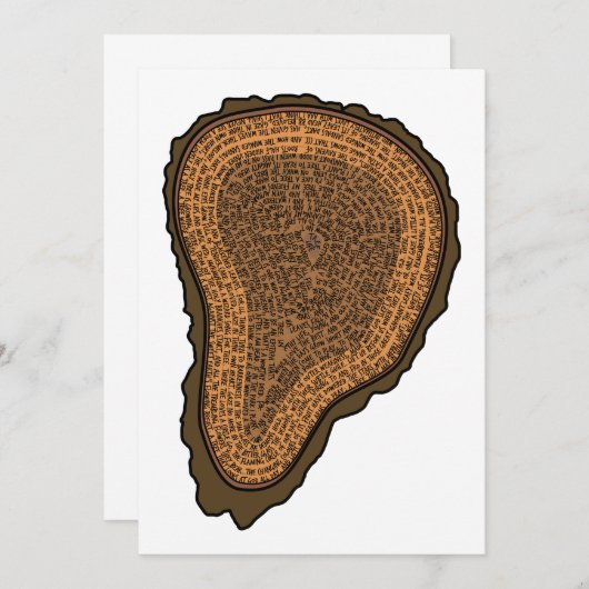 Invitation Arbre Tronc de tronc Section Cercles de Croissance (Devant / Derrière)