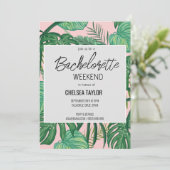 Invitation Arbre tropical rose pour enterrement de vie de jeu (Debout devant)