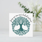 Invitation Arbre vert de la vie Fin du traitement Cancer (Debout devant)