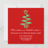 Invitation Arbre X-Mas de Noël (Dos)