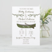 Invitation Arbres à feuillage persistant + Mariage canoë (Debout devant)