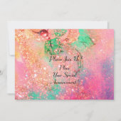 Invitation ARBRES À FEUILLES TOSCANE, vert rose or scintille (Dos)