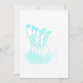 Invitation Arbres Abstraits Aquarelle Turquoise Bleu Art Mari (Dos)