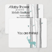 Invitation Arbres au Baby shower des cerfs (Devant / Derrière)