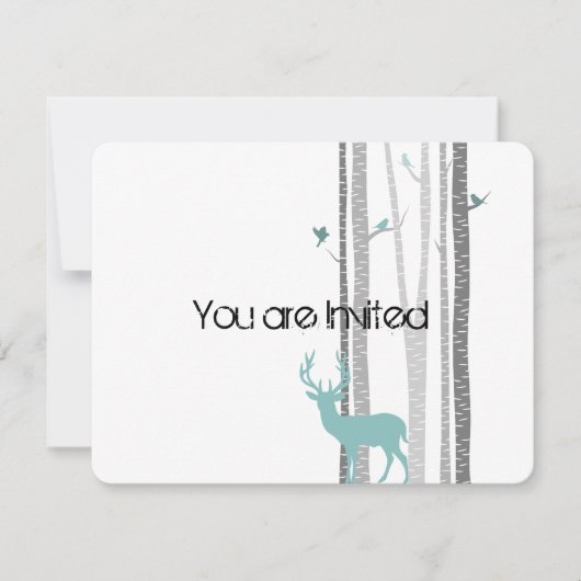 Invitation Arbres au Baby shower des cerfs (Devant)
