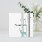 Invitation Arbres avec Baby shower de cerfs (Debout devant)