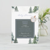 Invitation Arbres & Bébé Bleu Neige C'est Froid Douche Extéri (Debout devant)