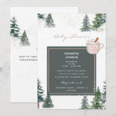 Invitation Arbres & Bébé de neige Il fait froid dehors douche (Devant / Derrière)