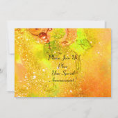 Invitation ARBRES BIRCH EN TOSCANE,vert brun jaune scintille (Dos)