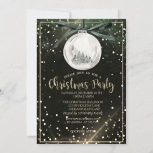 Invitation Arbres Boules de Noël Points Société de Fête de No
