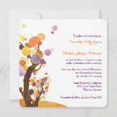 Invitation Arbres d'amour rustiques Mariage pourpre (Dos)