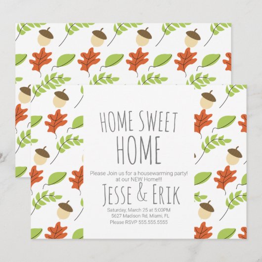 Invitation Arbres d'automne modernes et Fête du réchauffement (Devant / Derrière)