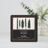 Invitation Arbres de la forêt verte mariage rustique boisé (Debout devant)
