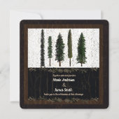 Invitation Arbres de la forêt verte mariage rustique boisé (Devant)
