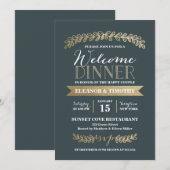 Invitation Arbres de Laurier Ardoise Mariage Soirée de Bienve (Devant / Derrière)