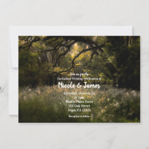 Invitation Arbres de Mariage Bois Floral Rustique Forêt Encha