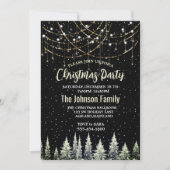 Invitation Arbres de Noël argent parties scintillant éclairag (Devant)