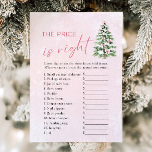 Invitation Arbres de Noël aux Rubans Baby Shower The Price Is