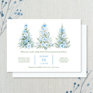 Invitation Arbres de Noël Bleus 2 Baby shower garçon