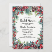 Invitation Arbres de Noël de Fête de Mariage d'Hiver de Baies (Devant)