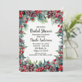 Invitation Arbres de Noël de Fête de Mariage d'Hiver de Baies (Debout devant)