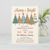 Invitation Arbres de Noël Gai et Lumineux Fête de Noël (Debout devant)