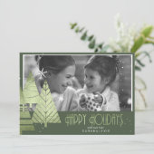 Invitation Arbres de Noël Modèle photo Green ID863 (Debout devant)