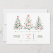 Invitation Arbres de Noël rose pâle 2 Baby showers (Devant)