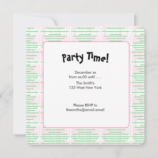 Invitation Arbres de Noël rose vert (Dos)