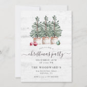 Invitation Arbres de Noël Rustiques Fête de Fêtes (Devant)
