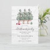 Invitation Arbres de Noël Rustiques Fête de Fêtes (Debout devant)