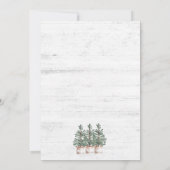 Invitation Arbres de Noël Rustiques Fête de Fêtes (Dos)