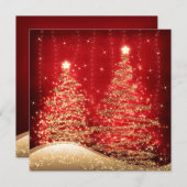 Invitation Arbres de Noël scintillants élégants de fête de No (Devant / Derrière)