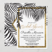 Invitation Arbres de palmier noir Fronds Fête des mariées bor (Devant / Derrière)