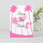 Invitation Arbres de palmiers rose vif Mariage tropical Enreg (Debout devant)