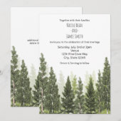 Invitation Arbres de pin rustiques mariage simple à la campag (Devant / Derrière)