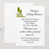 Invitation Arbres de vert olive de la Réunion de famille (Devant / Derrière)