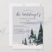 Invitation Arbres d'hiver Moderne Forêt de neige Mariage de v (Devant)