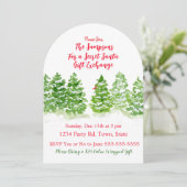 Invitation Arbres d'hiver peints à la main SECRET PÈRE NOËL (Debout devant)