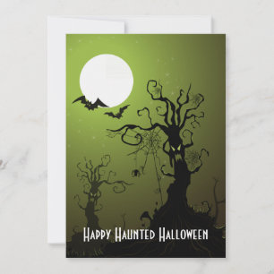 Invitation Arbres effrayants Chauves-souris Araignées Pleine