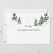 Invitation Arbres et Neige rose bébé Il fait froid dehors Dou (Dos)